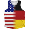 American Flag And Germany Flag Combination Athletic Tank Top by Tribe Lacrosse
