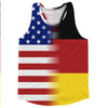 American Flag And Germany Flag Combination Running Racerback Singlet Track Tank Top by Tribe Lacrosse