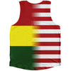 American Flag And Ghana Flag Combination Athletic Tank Top