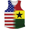 American Flag And Ghana Flag Combination Athletic Tank Top by Tribe Lacrosse