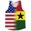 American Flag And Ghana Flag Combination Running Racerback Singlet Track Tank Top by Tribe Lacrosse