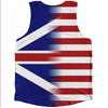 American Flag And Great Britain Flag Combination Athletic Tank Top