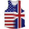 American Flag And Great Britain Flag Combination Athletic Tank Top by Tribe Lacrosse