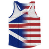 American Flag And Great Britain Flag Combination Running Racerback Singlet Track Tank Top