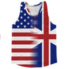 American Flag And Great Britain Flag Combination Running Racerback Singlet Track Tank Top by Tribe Lacrosse