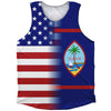 American Flag And Guam Flag Combination Athletic Tank Top by Tribe Lacrosse