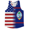 American Flag And Guam Flag Combination Running Racerback Singlet Track Tank Top by Tribe Lacrosse