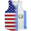 American Flag And Guatemala Flag Combination Athletic Tank Top by Tribe Lacrosse