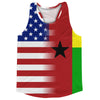 American Flag And Guinea-Bissau Flag Combination Running Racerback Singlet Track Tank Top by Tribe Lacrosse