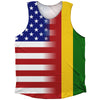 American Flag And Guinea Flag Combination Athletic Tank Top by Tribe Lacrosse