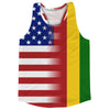 American Flag And Guinea Flag Combination Running Racerback Singlet Track Tank Top by Tribe Lacrosse