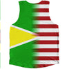 American Flag And Guyana Flag Combination Athletic Tank Top