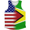 American Flag And Guyana Flag Combination Athletic Tank Top by Tribe Lacrosse