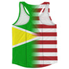 American Flag And Guyana Flag Combination Running Racerback Singlet Track Tank Top