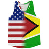 American Flag And Guyana Flag Combination Running Racerback Singlet Track Tank Top by Tribe Lacrosse