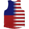 American Flag And Haiti Flag Combination Athletic Tank Top