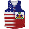 American Flag And Haiti Flag Combination Athletic Tank Top by Tribe Lacrosse