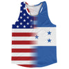 American Flag And Honduras Flag Combination Running Racerback Singlet Track Tank Top by Tribe Lacrosse