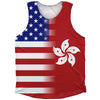 American Flag And Hong Kong Flag Combination Athletic Tank Top by Tribe Lacrosse