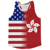 American Flag And Hong Kong Flag Combination Running Racerback Singlet Track Tank Top by Tribe Lacrosse