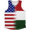 American Flag And Hungary Flag Combination Athletic Tank Top by Tribe Lacrosse