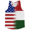American Flag And Hungary Flag Combination Running Racerback Singlet Track Tank Top by Tribe Lacrosse