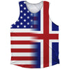 American Flag And Iceland Flag Combination Athletic Tank Top by Tribe Lacrosse