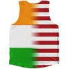 American Flag And India Flag Combination Athletic Tank Top