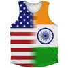 American Flag And India Flag Combination Athletic Tank Top by Tribe Lacrosse