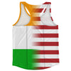 American Flag And India Flag Combination Running Racerback Singlet Track Tank Top