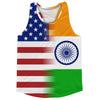 American Flag And India Flag Combination Running Racerback Singlet Track Tank Top by Tribe Lacrosse