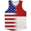 American Flag And Indonesia Flag Combination Athletic Tank Top by Tribe Lacrosse