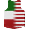 American Flag And Iran Flag Combination Athletic Tank Top
