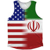 American Flag And Iran Flag Combination Athletic Tank Top by Tribe Lacrosse