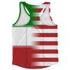 American Flag And Iran Flag Combination Running Racerback Singlet Track Tank Top