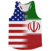 American Flag And Iran Flag Combination Running Racerback Singlet Track Tank Top by Tribe Lacrosse