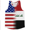 American Flag And Iraq Flag Combination Running Racerback Singlet Track Tank Top by Tribe Lacrosse