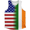 American Flag And Ireland Flag Combination Athletic Tank Top by Tribe Lacrosse