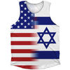 American Flag And Israel Flag Combination Athletic Tank Top by Tribe Lacrosse