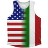 American Flag And Italy Flag Combination Athletic Tank Top by Tribe Lacrosse