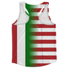 American Flag And Italy Flag Combination Running Racerback Singlet Track Tank Top