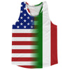 American Flag And Italy Flag Combination Running Racerback Singlet Track Tank Top by Tribe Lacrosse