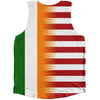 American Flag And Ivory Coast Flag Combination Athletic Tank Top