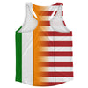 American Flag And Ivory Coast Flag Combination Running Racerback Singlet Track Tank Top
