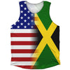 American Flag And Jamaica Flag Combination Athletic Tank Top by Tribe Lacrosse