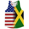 American Flag And Jamaica Flag Combination Running Racerback Singlet Track Tank Top by Tribe Lacrosse