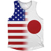 American Flag And Japan Flag Combination Athletic Tank Top by Tribe Lacrosse