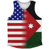 American Flag And Jordan Flag Combination Athletic Tank Top by Tribe Lacrosse