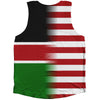 American Flag And Kenya Flag Combination Athletic Tank Top