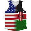 American Flag And Kenya Flag Combination Athletic Tank Top by Tribe Lacrosse